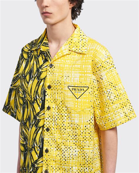 prada banana shirt mens|Yellow Double Match Poplin Shirt .